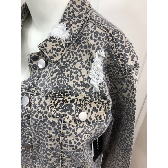 ASHLEY MASON Distressed Leopard Print Jacket - Picture 4 of 4
